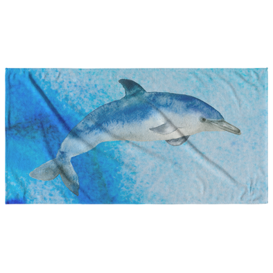 Watercolor Dolphin Beach Towel