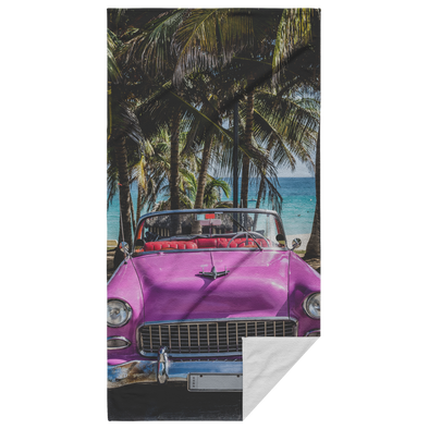 Pink Cadillac Varadero Cuba Beach Towel