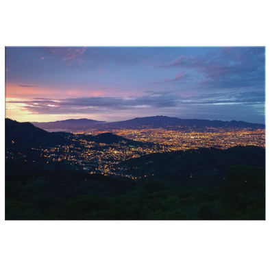 San Jose Mountains Nighttime Costa Rica Canvas Wall Art