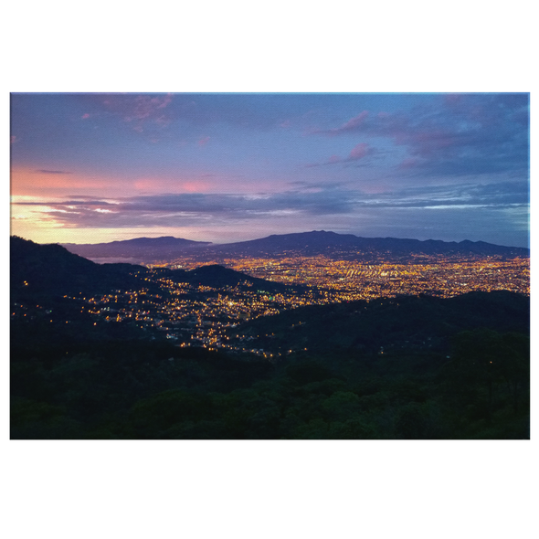 San Jose Mountains Nighttime Costa Rica Canvas Wall Art