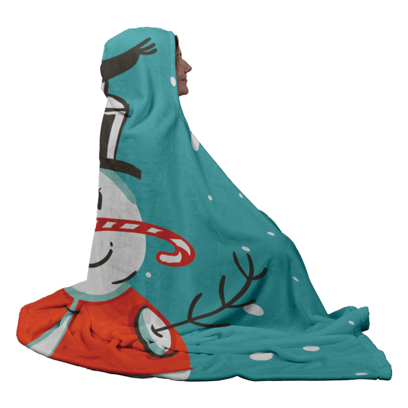 Friendly Snowman Hooded Blanket