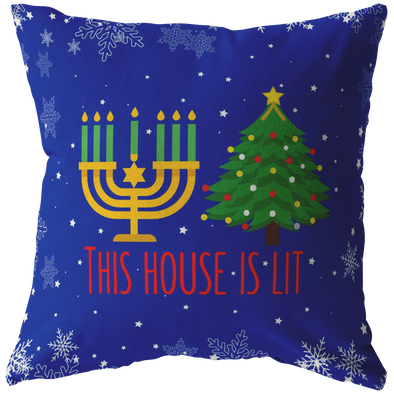 This House Is Lit Throw Pillow