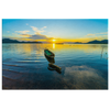 Small Fishing Boat Sunset Canvas Wall Art