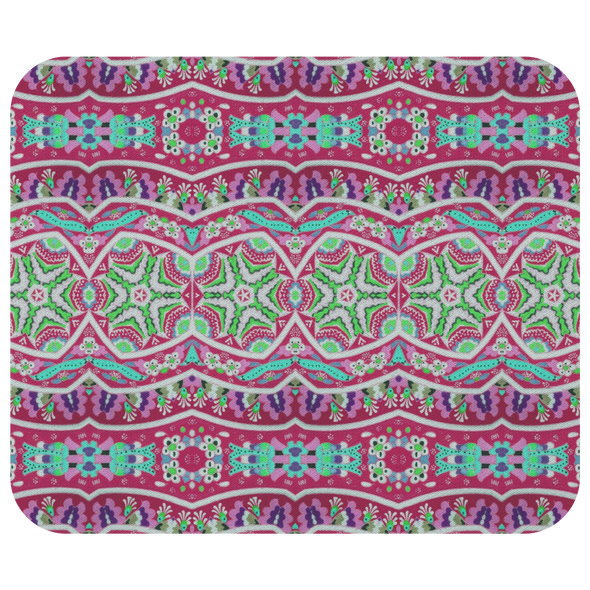 Boho Pattern Pink & Green Mousepad