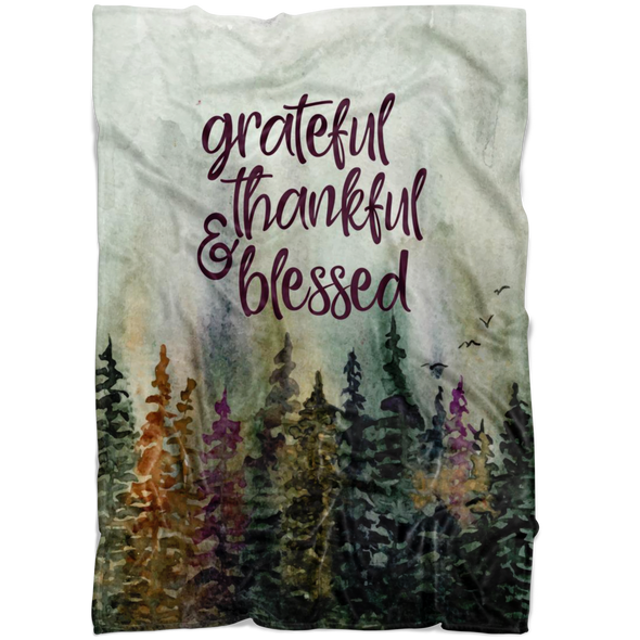 Grateful, Thankful and Blessed Fleece Blanket