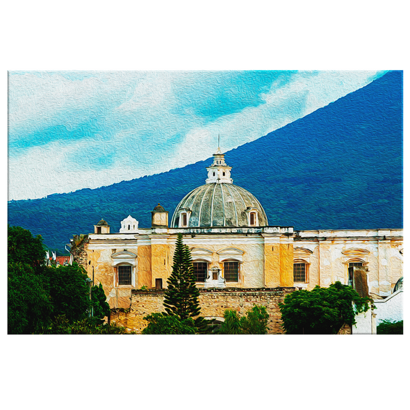 Iglesia San Fransico El Grande, Guatemala Oleo Style Painting Canvas Wall Art