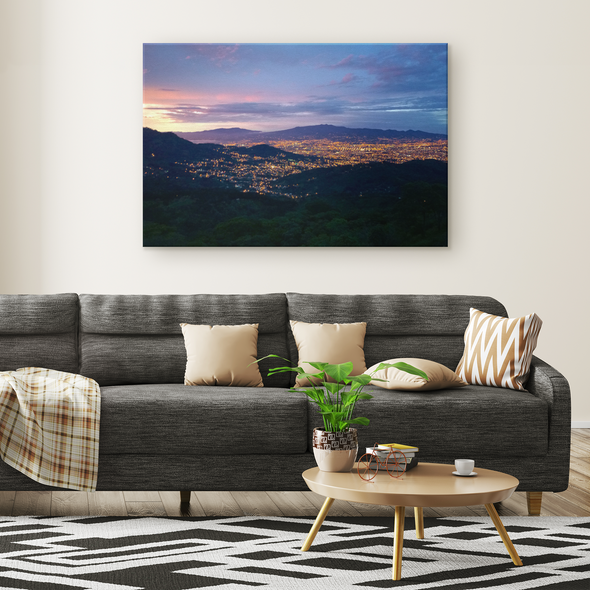 San Jose Mountains Nighttime Costa Rica Canvas Wall Art