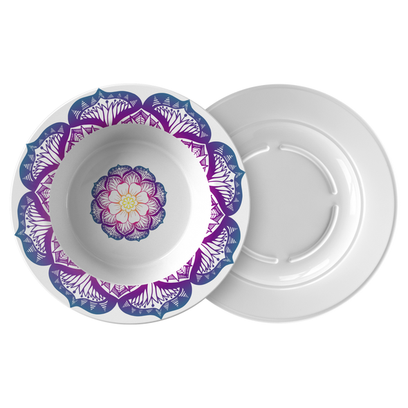 Purple & Blue Lotus 8.5” Bowl