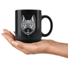 Cat with a Secret 11oz Black Mug