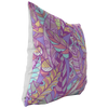 Purple Boho Feather Throw Pillow