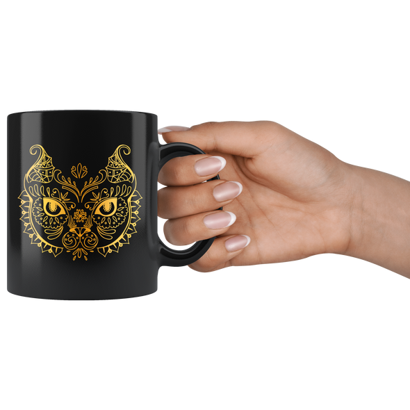 Mystical Cat 11oz Black Mug