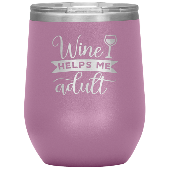 Wine Helps Me Adult 12oz Wine Tumbler