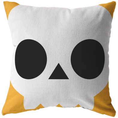 Little Monsters Skull Face Throw Pillow