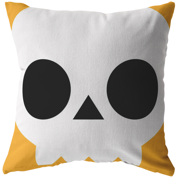 Little Monsters Skull Face Throw Pillow