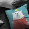 Bearly Christmas Lights Throw Pillow