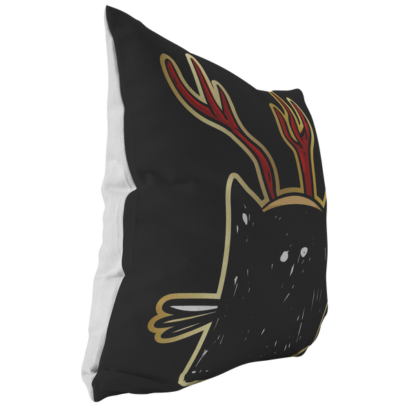 Black & Gold &  Cat Throw Pillow