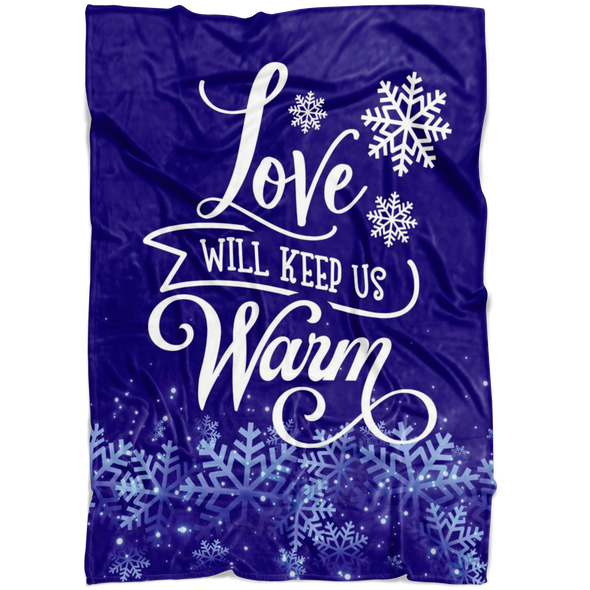 Love Will Keep Us Warm Winter Fleece Blanket