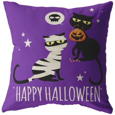 Cat and Mummy Spooky Buddies Fleece Blanket