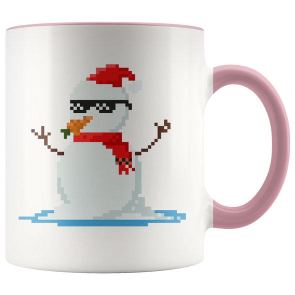 Christmas Pixel Snow Man 11oz Accent Mug