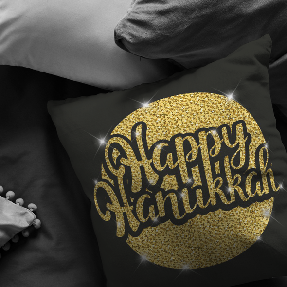 Happy Hanukkah Fancy Throw Pillow