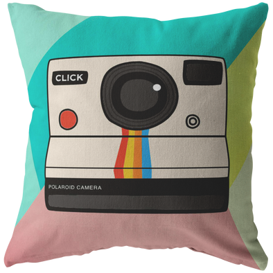 Pastel Vintage Camera Throw Pillow
