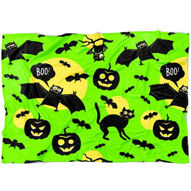 Cats, Bats and Pumpkins Party Fleece Blanket