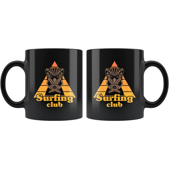 Tiki Surfing Club Black 11oz Mug