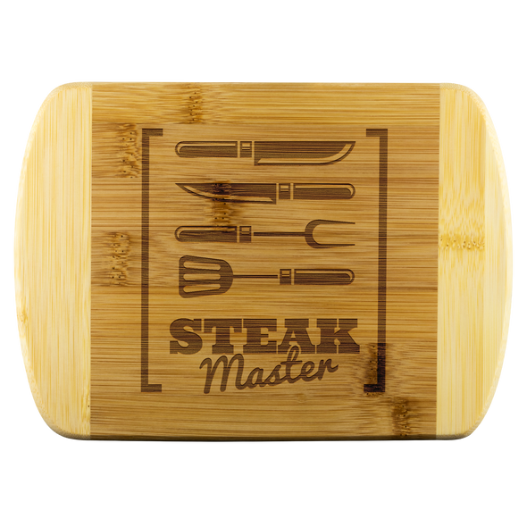 Steak Master Round Edge Bamboo Cutting Board