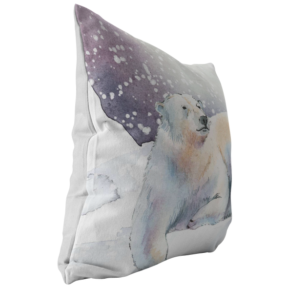Amazing Winter Bear Throw Pillow