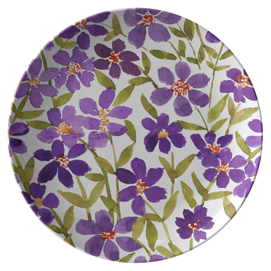 Purple Spring Flowers 10" Dinner Plate