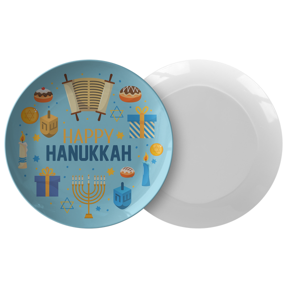 Happy Hanukkah Blue 10” Dinner Plate