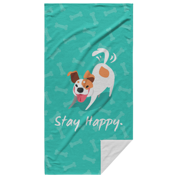 Stay Happy Beach Towel