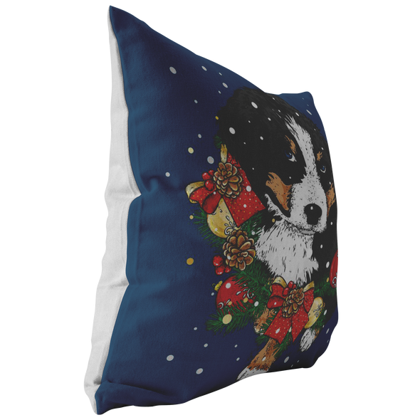 Christmas Puppy Throw Pillow