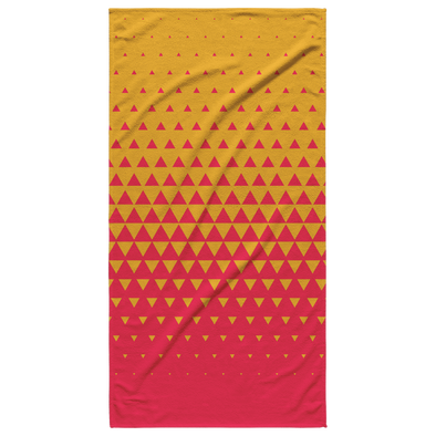 Geometric Red & Yellow Beach Towel