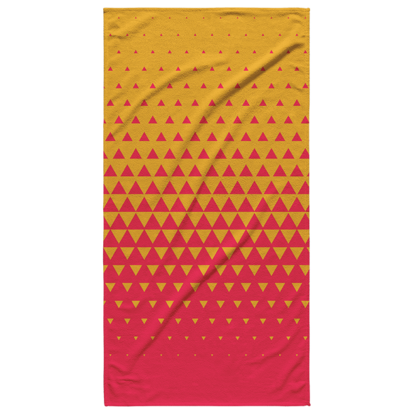 Geometric Red & Yellow Beach Towel