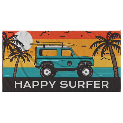 Happy Surfer Beach Towel