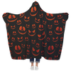 Scary Pumpkin Faces Hoodie Blanket