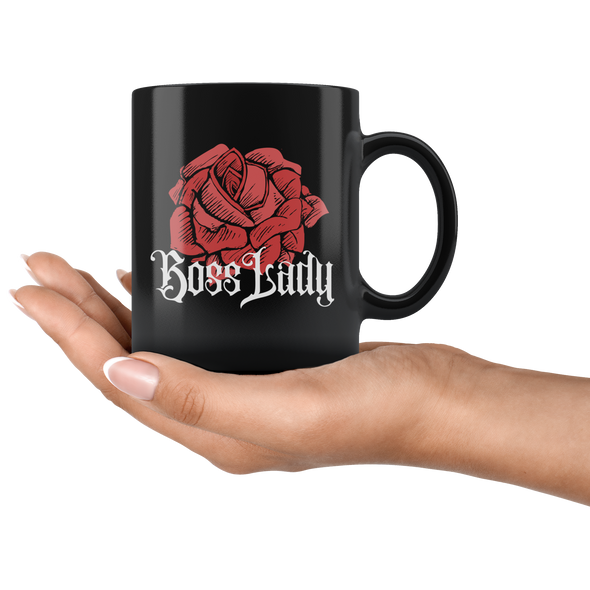 Boss Lady Black 11oz Black Mug