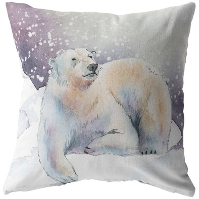 Amazing Winter Bear Throw Pillow