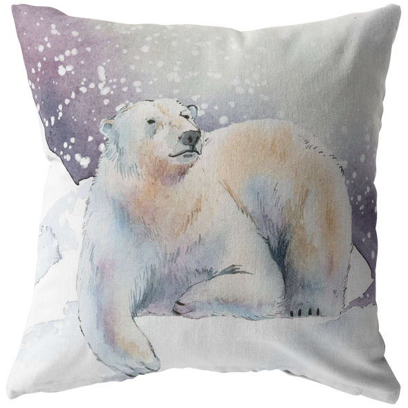 Amazing Winter Bear Throw Pillow