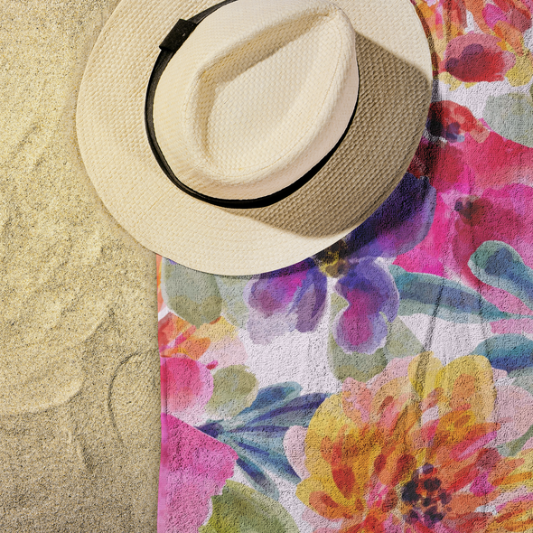 Flower Explosion Beach Towel