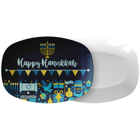 Love & Light - Happy Hanukkah 10" x 14" Serving Platter
