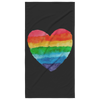 Rainbow Heart Beach Towel