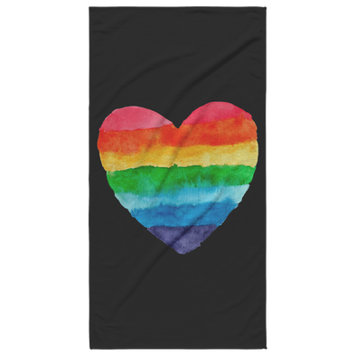 Rainbow Heart Beach Towel