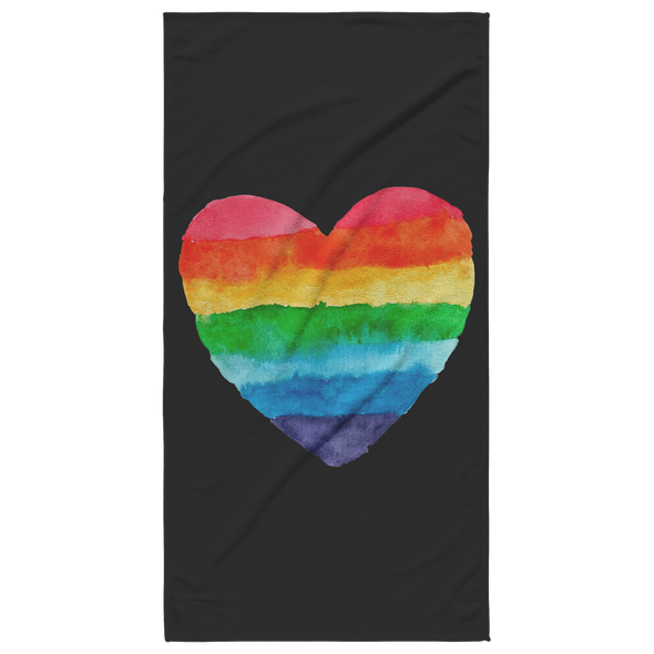 Rainbow Heart Beach Towel