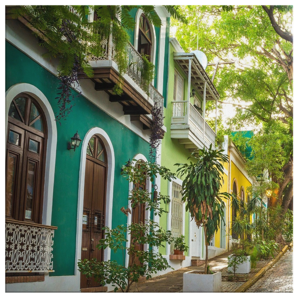 Colonial Street Old San Juan Puerto Rico Canvas Wall Art