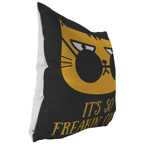 It's So Freaking Cold Winter Cat Throw Pillow