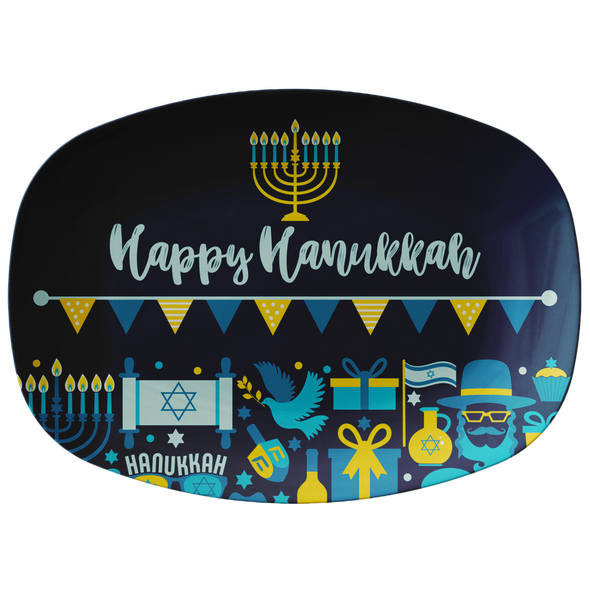 Love & Light - Happy Hanukkah 10" x 14" Serving Platter