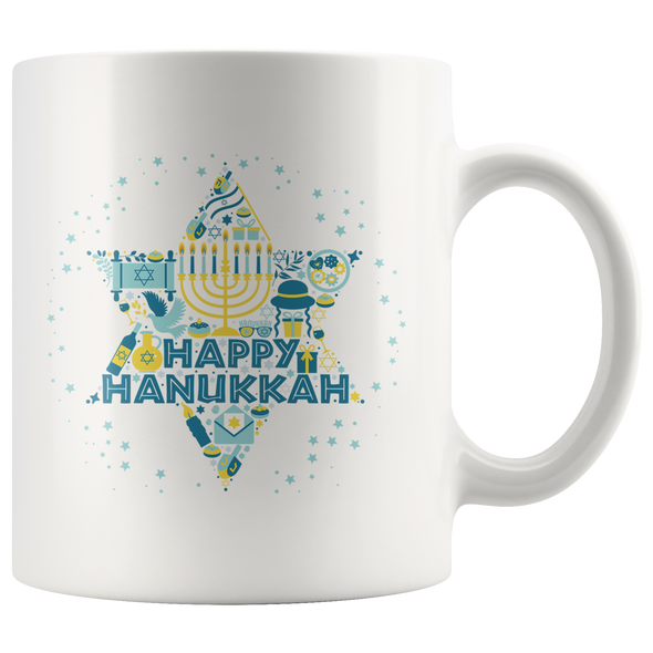 Happy Hanukkah 11oz White Mug