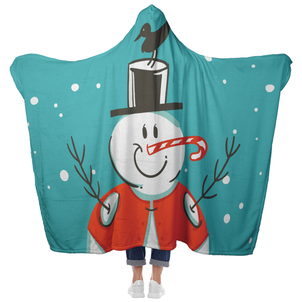 Friendly Snowman Hooded Blanket